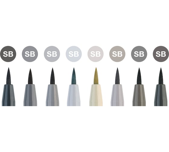 Набор капиллярных ручек Faber-Castell Pitt Artist Pen Soft Brush 8 цветов, 8 шт 167808