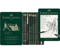 Набор чернографитных карандашей Faber-Castell Pitt Graphite 11 предметов, заточенный, металлический корпус 112972