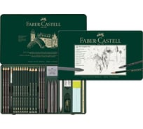 Набор чернографитных карандашей Faber-Castell Pitt Graphite 26 предметов, заточенный, металлический корпус 112974