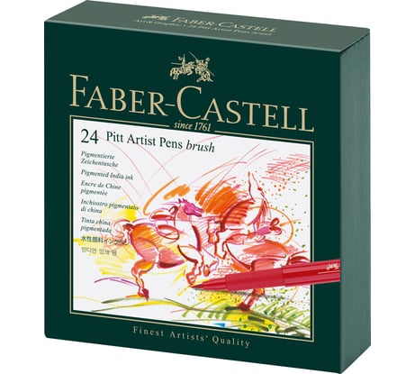 Набор капиллярных ручек Faber-Castell Pitt Artist Pen Brush ассорти, 24 шт 167147