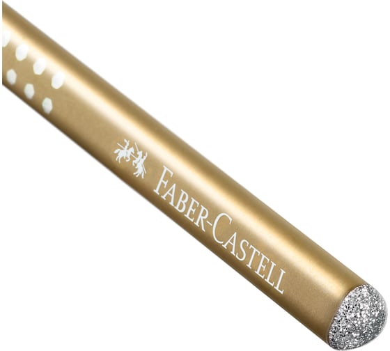Чернографитный карандаш Faber-Castell Sparkle B, трехгранный, заточенный, золотой 118214