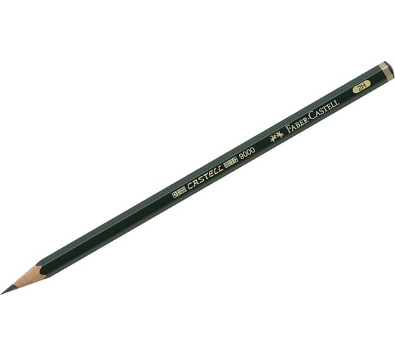 Чернографитный карандаш Faber-Castell Castell 9000 2H, заточенный 119012 1