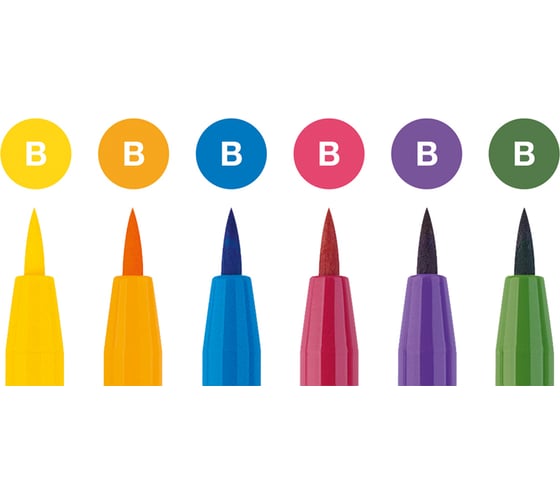 Набор капиллярных ручек Faber-Castell Pitt Artist Pen Brush Basic ассорти, 6 шт 167103