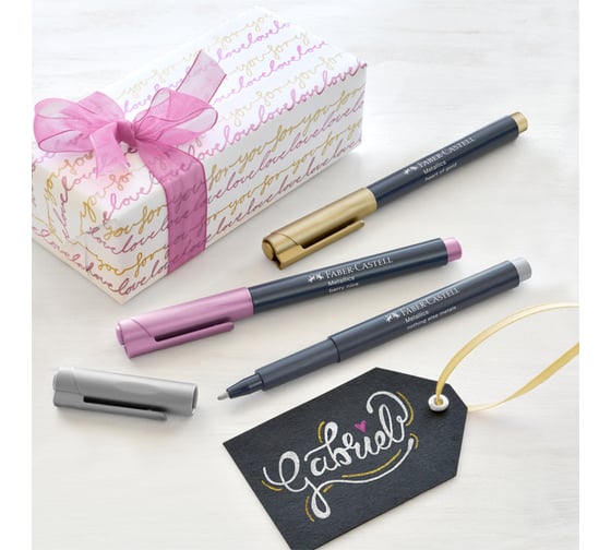 Набор маркеров для декорирования Faber-Castell Metallics 6 цветов, металлик, пулевидный, 1.5 мм 160706