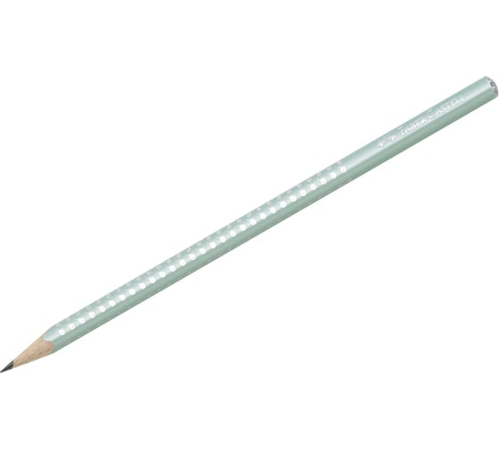 Чернографитный карандаш Faber-Castell Sparkle B, трехгранный, заточенный, жемчужный мятный 118203 1