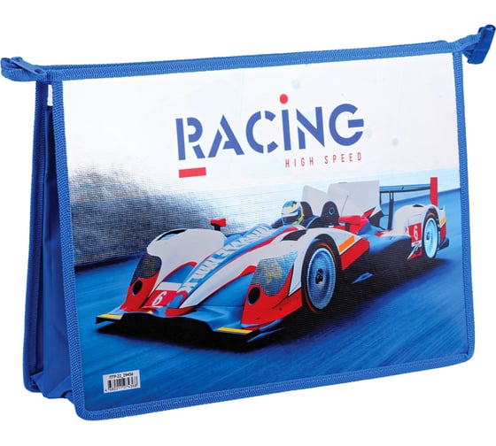 Папка для тетрадей ArtSpace Racing 2 отделения, А4, пластик, фольга, на молнии ПТР-22_29436 1