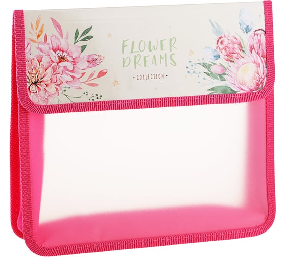 Папка для тетрадей ArtSpace Flower dreams 2 отделения, А5, пластик, на липучке ПТ-95_29528