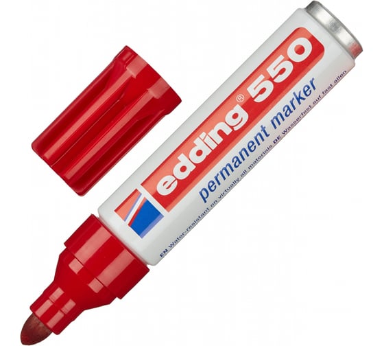 Перманентный маркер Edding 550/2 красный, 3-4 мм 1183324 1