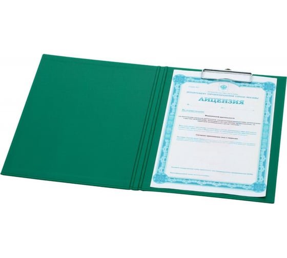Папка-планшет с зажимом и крышкой Attache A4, зеленая 611516