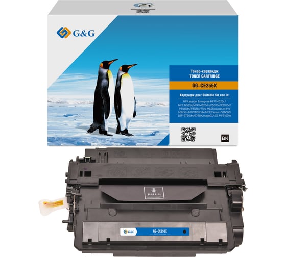 Картридж лазерный G&G GG-CE255X черный 12500 страниц для HP LJ Enterprise MFP M525c/P3015n/LJ Pro M521 1842663 1