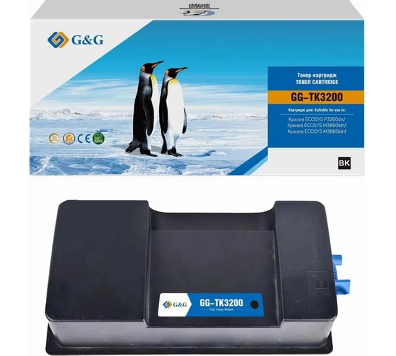 Картридж лазерный G&G GG-TK3200 TK-3200 черный 40000 страниц для Kyocera ECOSYS P3260dn/M3860idn/M3860 2048476 1
