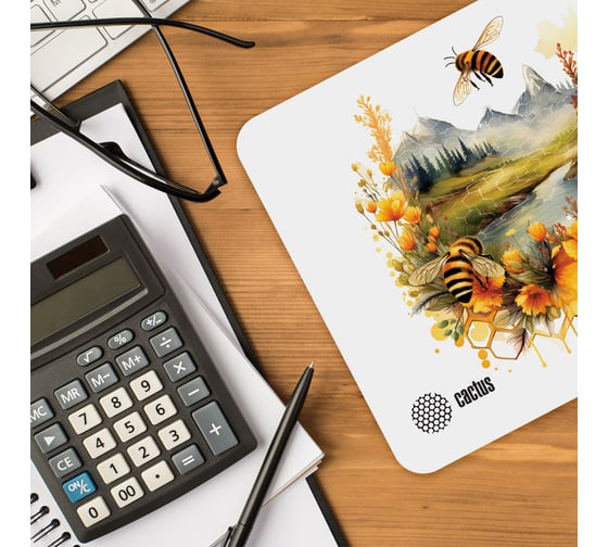 Коврик для мыши CACTUS Honeybee 220x180x2 мм CS-MP-P09XS 2075298