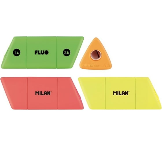 Точилка Milan Fluo Slide двойная, в ассортименте 973154