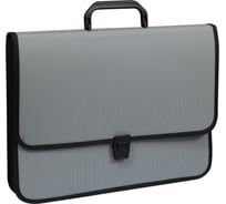 Папка-портфель OfficeSpace 2 отделения, А4+, 370х280х120 мм, на замке, серый 269267