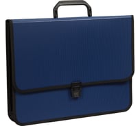 Папка-портфель OfficeSpace 2 отделения, А4+, 370х280х120 мм, на замке, синий 269266