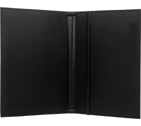 Папка адресная ОФИСМАГ натуральная кожа, без надписи, формат А4, 32x25x1 см, черная, индивидуальная упаковка, 7-40 124790