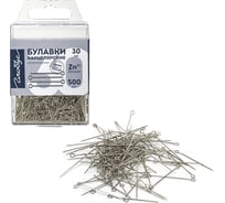 Булавки универсальные ОФИСМАГ 30 мм, 500 шт., упаковка с европодвесом, GLOBUS, Б30-500 224972