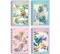 Записная книжка ArtSpace Tropical floral А6 120 листов на гребне, твердая обложка ЗКт6к120гр_27715