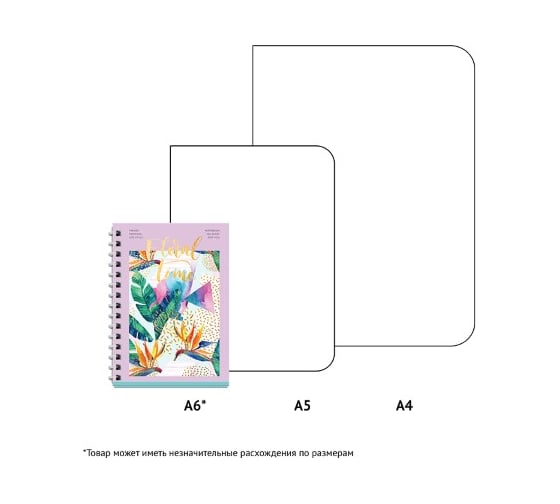 Записная книжка ArtSpace Tropical floral А6 120 листов на гребне, твердая обложка ЗКт6к120гр_27715