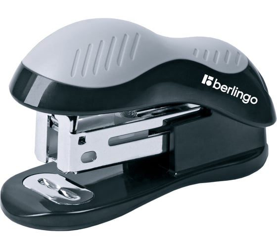 Мини-степлер BERLINGO Office Soft №24/6, 26/6 до 15 листов, черный H15001