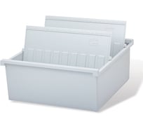 Картотека пластиковая ОФИСМАГ ФОРМАТ А4 (297x210 мм), горизонтальная, на 1300 карточек, серая, HAN (Германия), НА954/0/11 231780