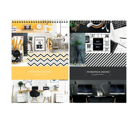 Блокнот ArtSpace Офис Workspace design А4 80 листов на гребне, твердая подложка Б4к80гр_27703