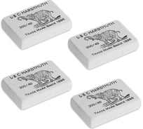 Ластик ОФИСМАГ KOH-I-NOOR Слон 300/40, КОМПЛЕКТ 4 штуки, 35,5x23x8 мм, белый, натуральный каучук, 880493