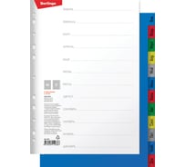 Разделитель листов BERLINGO A4, 12 листов, Январь-Декабрь, цветной, пластиковый ARp_04011