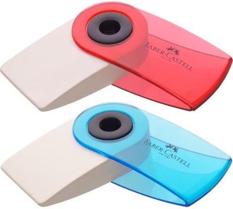 Прямоугольный ластик Faber-Castell Sleeve Mini пластиковый футляр тонированный прозрачный 182412
