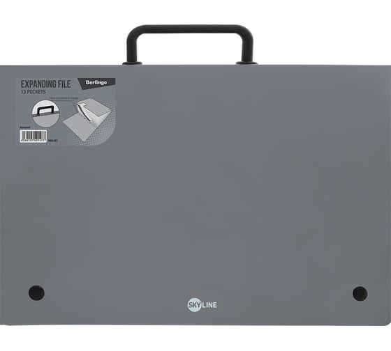 Папка-портфель Berlingo Skyline 13 отделений, А4, 328х285 мм, 700 мкм, серая MF4201_c