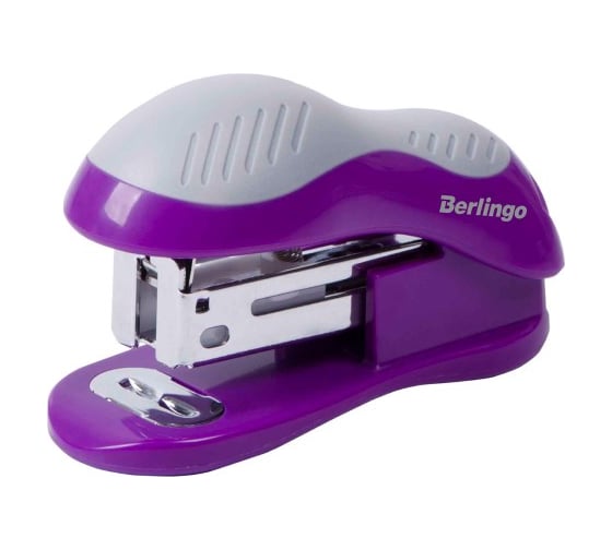 Мини-степлер BERLINGO Office Soft №24/6, 26/6 до 15 листов, фиолетовый H15003 1