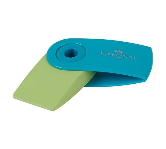 Прямоугольный ластик Faber-Castell Sleeve Mini 54х25х13 мм, пластиковый футляр, ассорти тренд цвета 182445