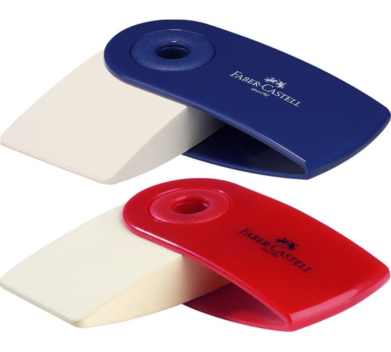 Прямоугольный ластик Faber-Castell Sleeve Mini 54х25х13 мм, пластиковый футляр ассорти 182411