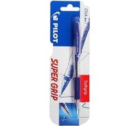 Автоматическая шариковая ручка PILOT Super Grip синяя, 0.7 мм, грип BPGP-10R-F-L