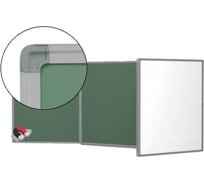 Магнитно-комбинированная доска BoardSYS Эконом трехэлементная, 100х200 см 10БЧЧТЭ200К