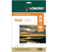 Фотобумага матовая ОФИСМАГ А4, 120 г/м2, односторонняя, 100 листов, LOMOND, 0102003 360333