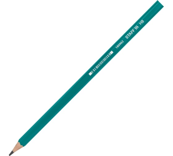 Карандаш чернографитный STAFF EVERYDAY BLP-963, 1 шт, НВ, пластиковый, зеленый корпус 180962