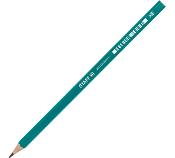 Карандаш чернографитный STAFF EVERYDAY BLP-GRN, 1 шт, НВ, пластиковый, зеленый корпус 181938