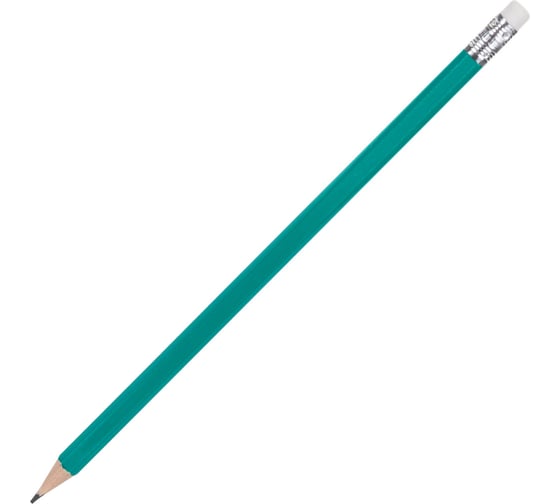 Карандаш чернографитный STAFF EVERYDAY BLP-963, 1 шт, НВ, с ластиком, пластиковый, зеленый корпус 180963