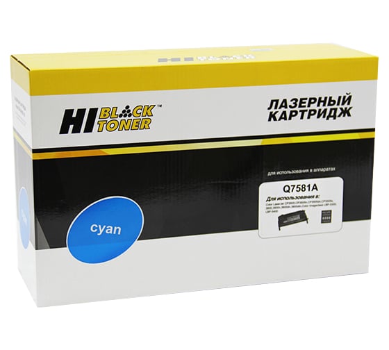 Картридж Hi-Black для HP CLJ 3800/CP3505/Canon MF8450, Восстановленный, C, 6K HB-Q7581A 1
