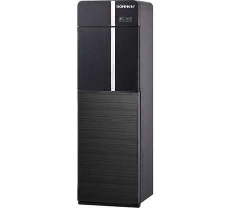 Кулер для воды SONNEN FSE-03BR, напольный, нагрев/охлаждение, нижняя загрузка, 3 крана, черный 455754