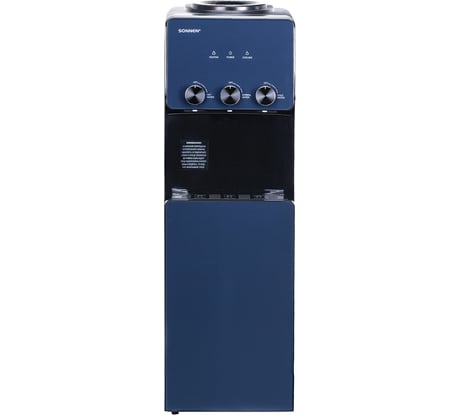 Кулер для воды SONNEN FSE-03RTi напольный, нагрев/охлаждение, 3 крана, шкаф, титановый синий 455746