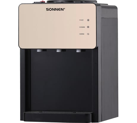 Кулер для воды SONNEN TSE-03BBP, настольный, нагрев/охлаждение электронное, 3 крана, черный 455751