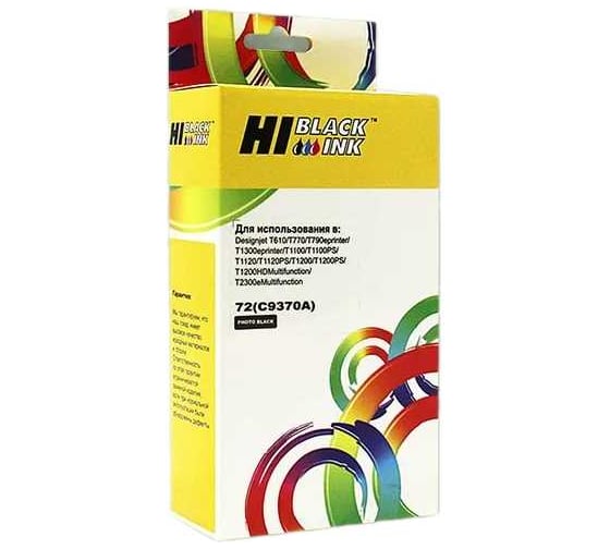 Картридж Hi-Black (HB-C9370A) №72 для HP DesignJet T610/1000/1100/1120/1200/1300/2300, Bk HB-HP№72(C9370A)-Bk 1