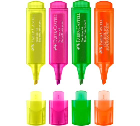 Набор текстовыделителей Faber-Castell 46 Superfluorescent 4 флуоресцентных цвета, 1-5 мм 154604/15460400