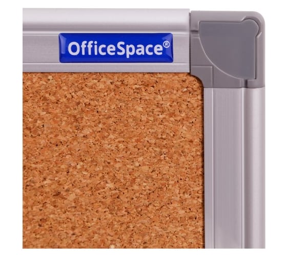 Пробковая доска OfficeSpace 60х90 см, алюминиевая рамка 307412