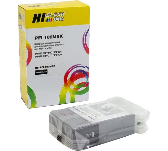 Картридж Hi-Black (HB-PFI-102MBk) для Canon IPF-510/600/710, MBk HB-CAN-PFI-102MBK-Bk 1