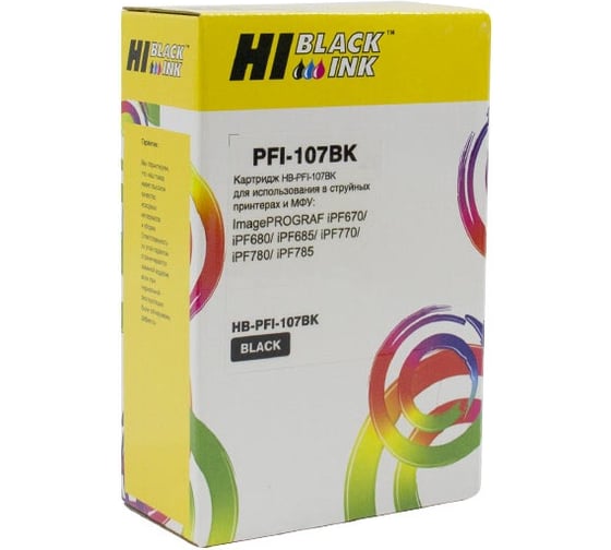 Картридж Hi-Black (PFI-107BK) для Canon iPF680/685/780/785, Bk HB-CAN-PFI-107BK-Bk
