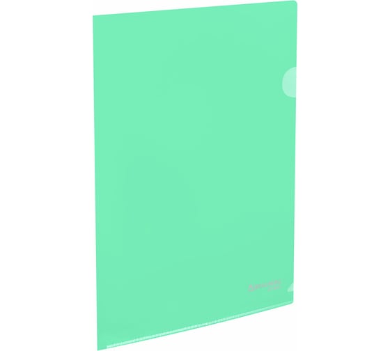 Непрозрачная жесткая папка-уголок BRAUBERG А4 цвет мятный 0,15мм, PASTEL 272892