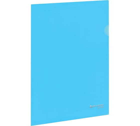 Непрозрачная жесткая папка-уголок BRAUBERG А4 цвет аквамарин 0,15мм, PASTEL 272889 1